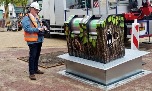 plaatsing ondergrondse container in vaassen