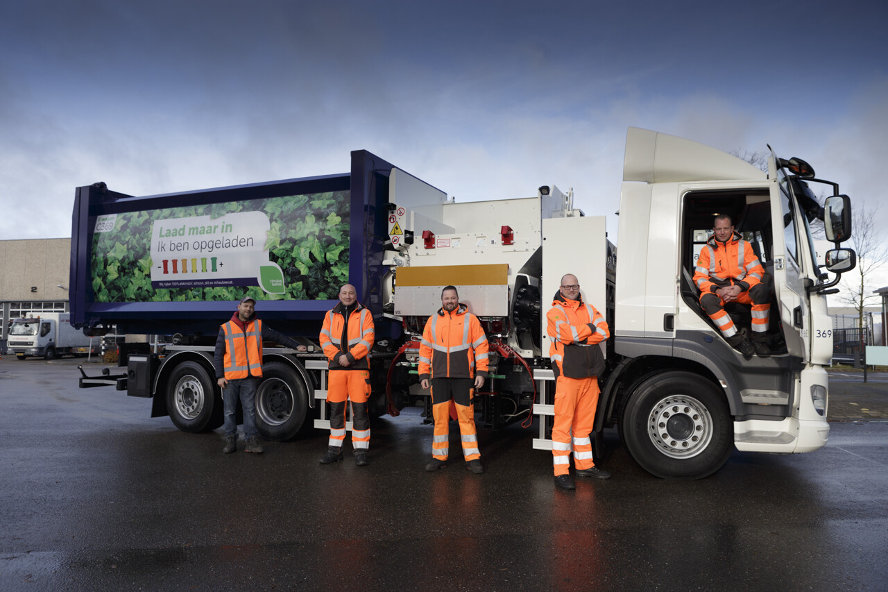 elektrische inzamelwagen met chauffeurs